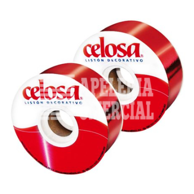 MERCERIA LISTON CELOSA METALICO LISO #9 C. ROJO